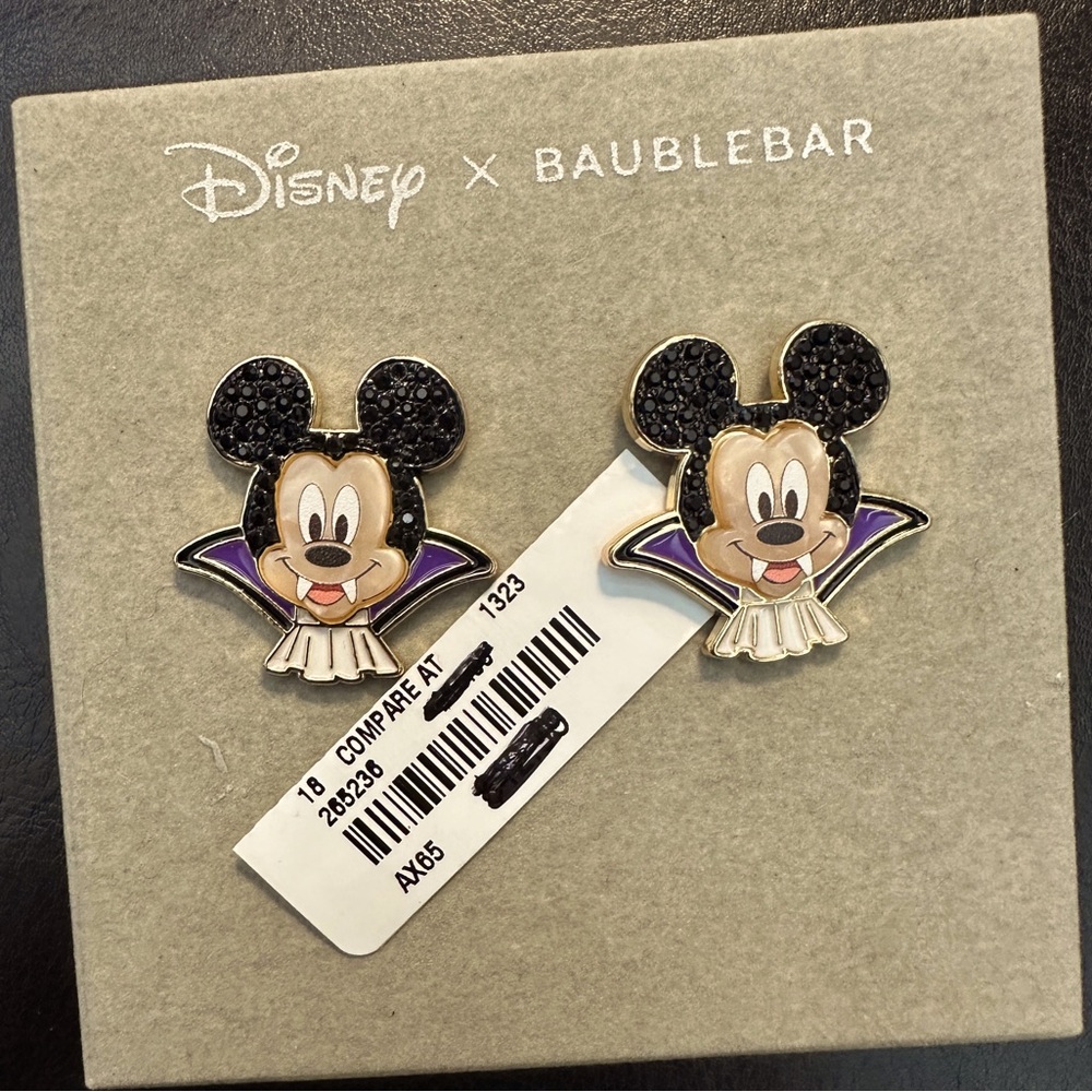 BaubleBar Vampire Mickey Mouse Earrings NWT